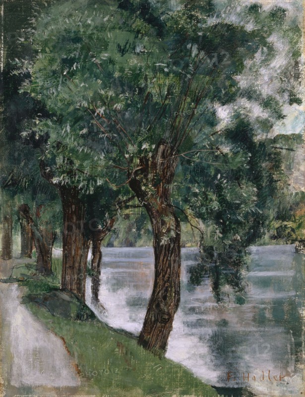 Willows on the Rhone, c. 1885, oil on canvas, 34.9 x 27 cm, signed lower right: F. Hodler, Ferdinand Hodler, Bern 1853–1918 Genf