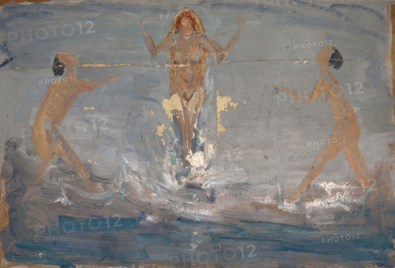 Eurythmic Dance in the Sea, oil on board, 34.5 x 50.5 cm, Ernst Schiess, Basel 1872–1919 Valencia