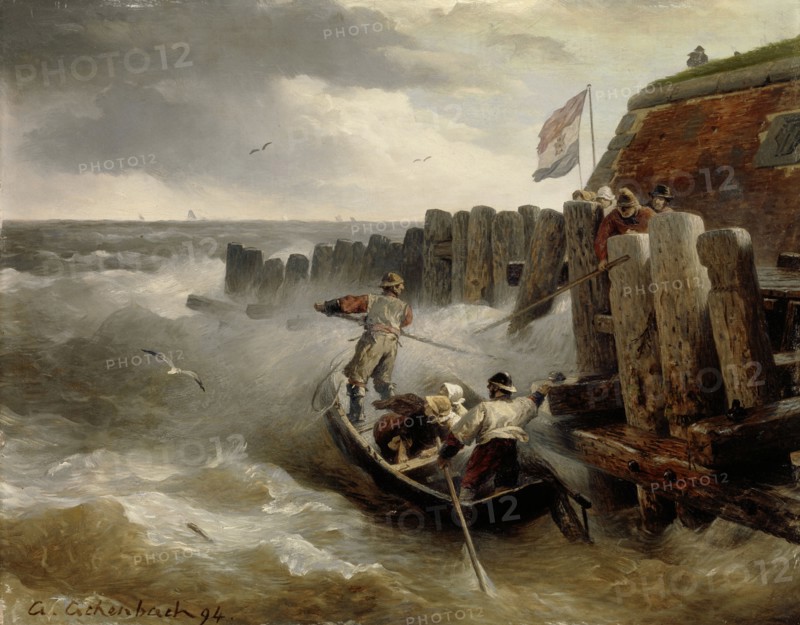 Seascape, 1894, oil on panel, 39.1 x 49.8 cm, signed and dated lower left: A. Achenbach 94., Andreas Achenbach, Kassel 1815–1910 Düsseldorf
