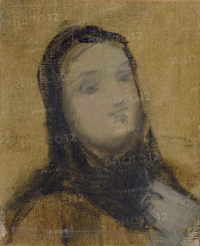Portrait of Margaretha Antoinette Mähly-Schermar, 1865, oil on canvas, on cardboard, 13.5 x 11 cm, unmarked, Rudolf Schick, Berlin 1840–1887 Berlin
