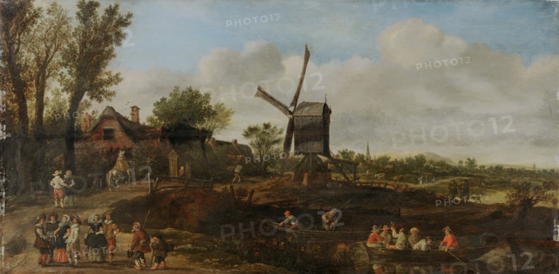 Dutch Landscape, 1625, oil on oak, 46.4 x 94.2 cm, signed lower center :, I. (?) V. GOIEN 1625, Jan van Goyen, Leiden 1596–1656 Den Haag