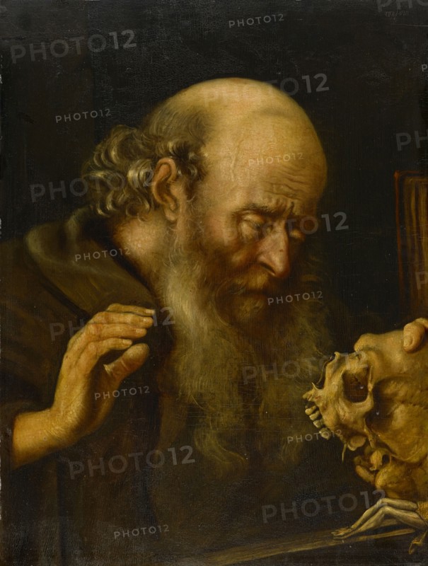 The hl., Hieronymus, oil on oak, 63 x 47.5 cm, unsigned, Salomon Koninck, (Art / style of), Amsterdam 1609–1656 Amsterdam