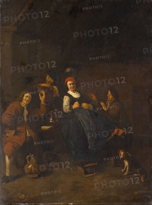 Tavern Scene, Oil on Oak, 48 x 36.5 cm, Unmarked, Thomas Wijck, (?), Beverwijck bei Haarlem 1616 (?) – 1677 Haarlem