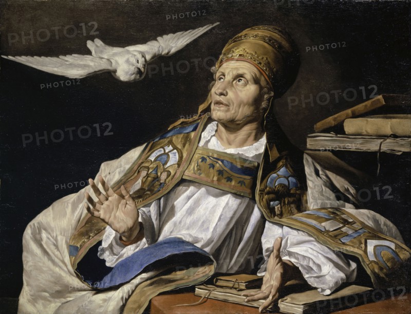 The hl., Gregory, oil on canvas, 89.9 x 115.4 cm, unmarked, Matthias Stomer, Amersfoort (?) um 1600– nach 1652 (?) Italien (?)