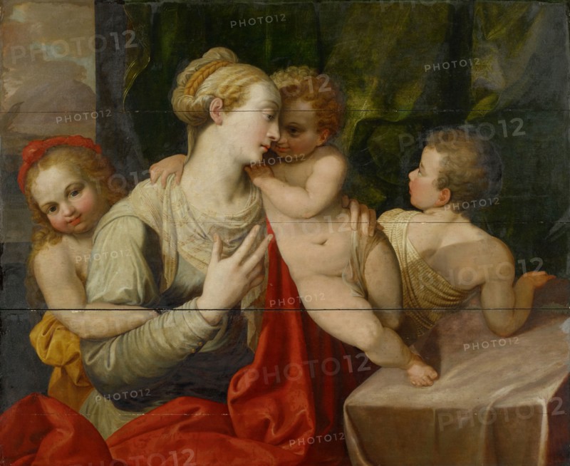 Caritas, oil on oak, 82 x 102 cm, Not referenced, Frans Floris de Vriendt I., (?), Antwerpen 1519/20–1570 Antwerpen