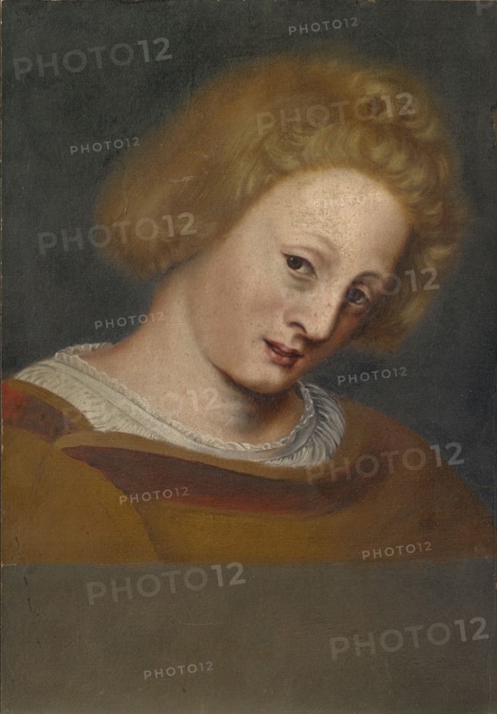 Bust of the daughter from the image of the Madonna of Basel Mayor Jacob Meyer zum Hasen, c. 1633-1639, mixed technique on cardboard, 29.5 x 20 cm, unmarked, Johannes Lüdin, tätig um 1636–1667 in Muttenz, Hans Holbein d. J., (Kopie nach (?) / copy after (?)), Augsburg um 1497/98–1543 London
