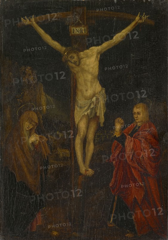 The Crucifixion of Christ, 16./17., Century, oil on panel, 29 x 20.5 cm, Not specified., Crosstitulus I • N • R • I, Matthias Grünewald, (Kopie nach / copy after), Würzburg 1480/83 – 1528 Halle an der Saale