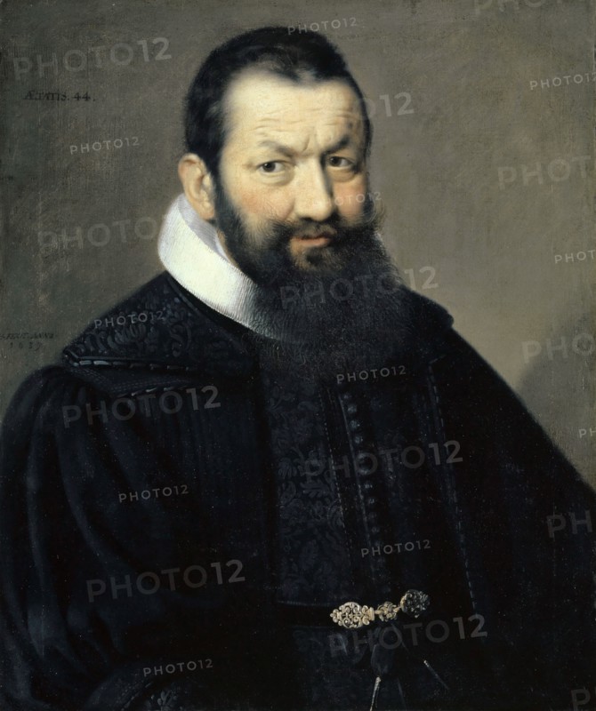 Portrait of Johann Rudolf Wettstein, 1639, oil on canvas, 67.5 x 56.5 cm, signed and dated halfway up the left: H • FECIT • ANNO 1639, top left: ÆTATIS.44., Samuel Hofmann, Sax/St. Gallen um 1595–1649 Frankfurt a. M.
