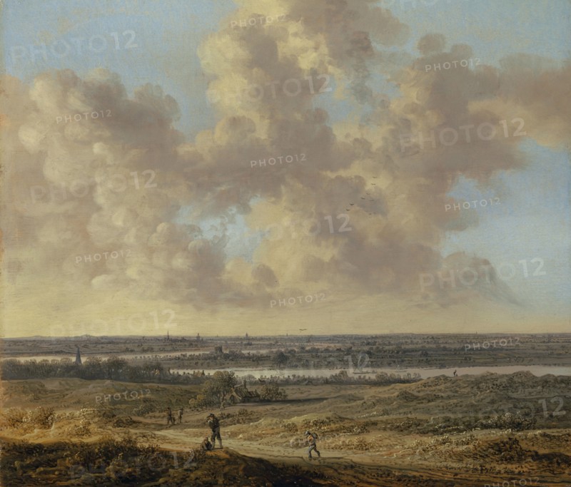 Plain with River, 1654, oil on oak, 32 x 37 cm, Signed and dated lower left in the middle: N. [AV ligated?] CROOS., 1654, Anthony Jansz. van der Croos, vielleicht Alkmaar 1606/07–1665 oder später Den Haag (?)