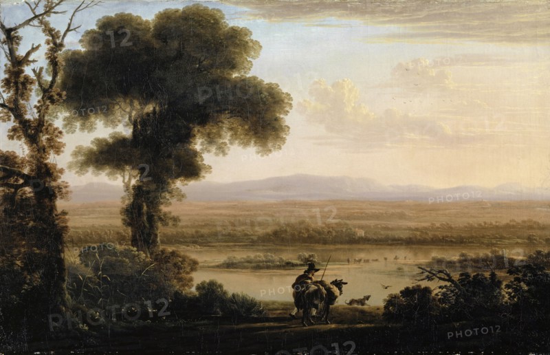 Southern River Landscape, 1645/46, oil on canvas, 63 x 96 cm, not specified, Herman van Swanevelt, Woerden 1603–1655 Paris, Jan Asselijn, Dieppe 1615–1652 Amsterdam