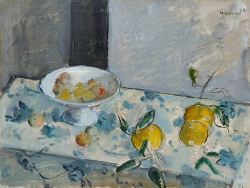 Oranges amères, 1934, oil on canvas, 46.5 x 61 cm, signed and dated upper left: M.Birrer, 34, Max Birrer, Basel 1905–1937 Collioure/Pyrénées-Orientales