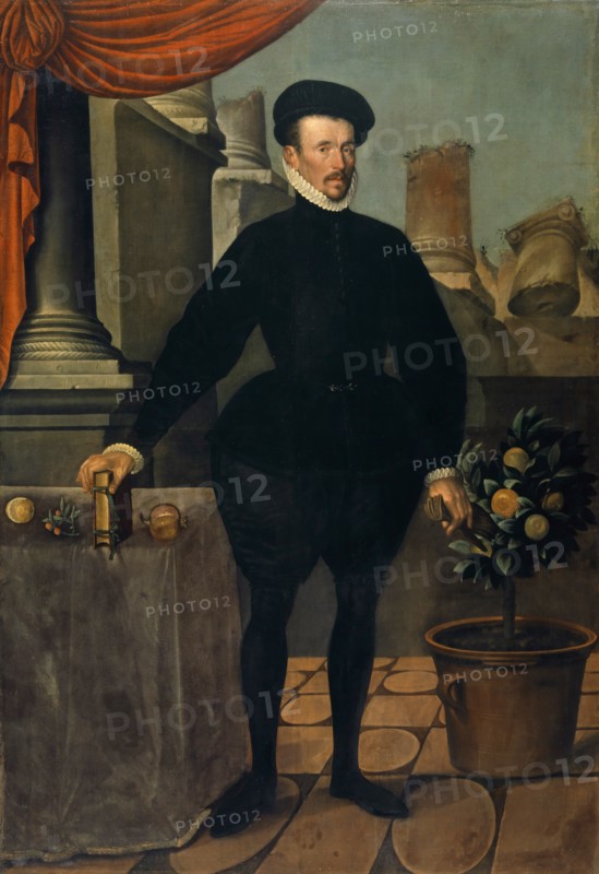 Portrait of Felix Platter, 1584, oil on canvas, 227 x 156 cm, inscribed and dated on the pillar in the right: 1584 • HBock • F, Hans Bock d. Ä., Zabern/Elsass um 1550/52–1624 Basel