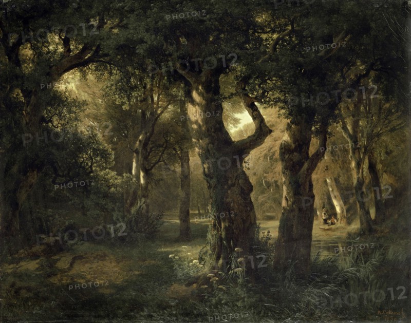 Forest Heart, 1850, oil on canvas, 43.3 x 54.2 cm, signed lower right: A. Calame fc, 1850, Alexandre Calame, Vevey 1810–1864 Menton