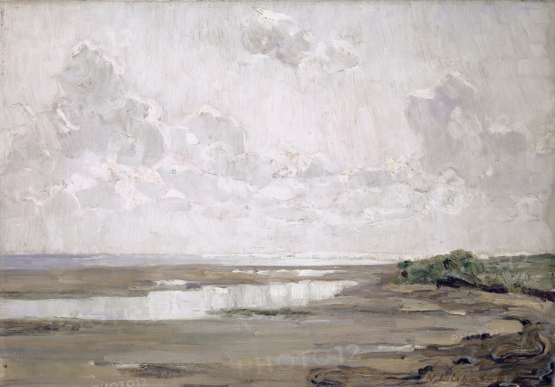 Wattenmeer, 1927, oil on canvas, 44.5 x 64 cm, signed and dated lower right with red color: W. L. Lehmann 1927, Wilhelm Ludwig Lehmann, Zürich 1861–1932 Zürich