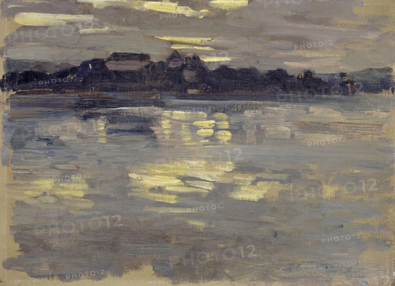 Herrenchiemsee, oil on canvas on cardboard, 26.5 x 36.5 cm, not marked, Wilhelm Ludwig Lehmann, Zürich 1861–1932 Zürich