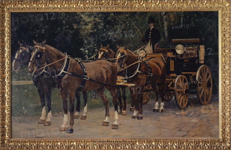 A four-in-hand, 1894, oil on canvas, 151 x 245 cm, signed and dated lower right: Hans Sandreuter 94, Hans Sandreuter, Basel 1850–1901 Riehen