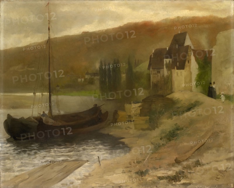 Mainlandschaft, 1872, oil on canvas, 61.5 x 76 cm, dated lower right: 1872., Fritz Schider, Salzburg 1846–1907 Basel