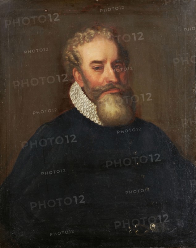 Portrait of a black-robed bearded gentleman, oil on canvas, 77.5 x 62 cm, unmarked, Schweizerischer Meister, 17. Jh.