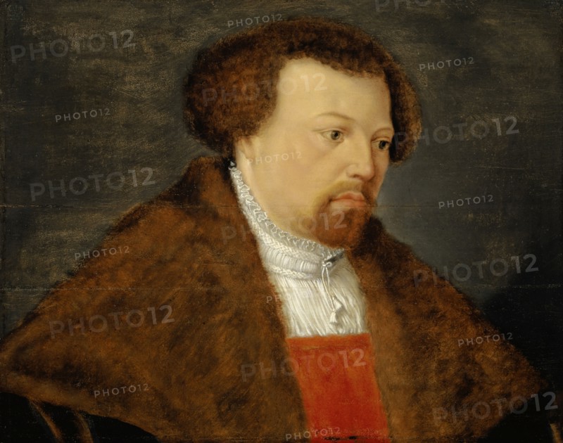 Portrait of a twenty-four-year-old man, oil on linden wood, 45.5 x 58 cm, Süddeutscher Meister, 16. Jh., (Kopie nach / copy after)