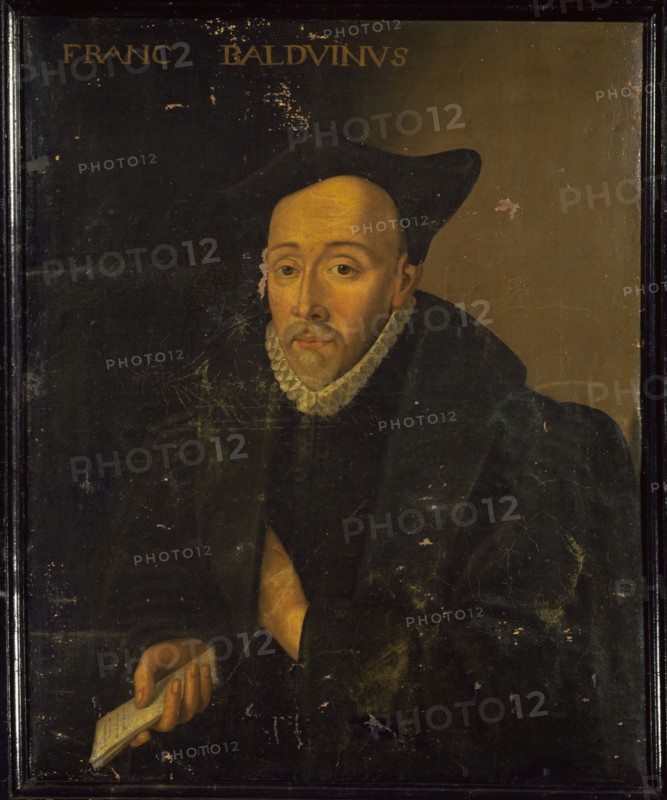 Portrait of François Baudouin, oil on canvas, 83.5 x 68.5 cm, unmarked., Above: FRANC [ISCUS] BALDVINVS, Schweizerischer Meister, 17. Jh.