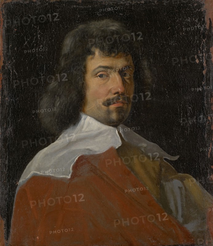 Portrait of a man in a red cloak, oil on canvas, 60 x 47.5 cm Lichtmass, undesignated, Schweizerischer Meister, 17. Jh.