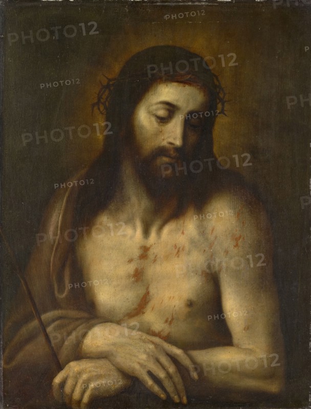 Ecce homo, oil on panel, 64 x 48.5 cm, unsigned, Italienischer Meister, 16. Jh.
