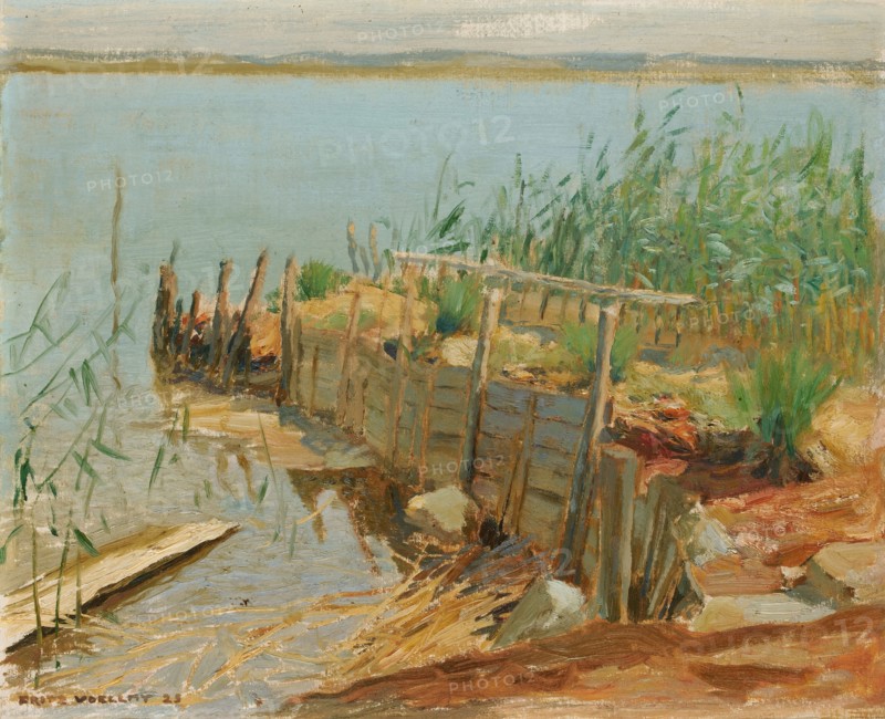 Uferstudie am Untersee, 1925, oil on canvas, on board, 35.5 x 44.5 cm, signed and dated lower left: FRITZ VOELLMY 25, Fritz Voellmy, Basel 1863–1939 Basel