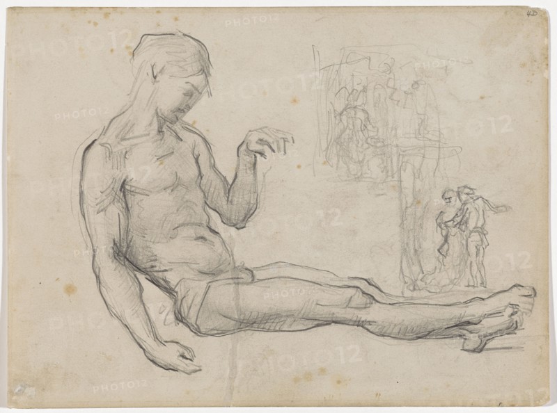 After Fra Bartolommeo: Christ Study, 1866/69, pencil, verso: pencil, leaf: 17.7 x 24 cm, not marked, Paul Cézanne, Aix-en-Provence 1839–1906 Aix-en-Provence