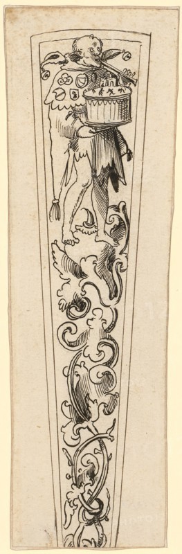 Dagger Sheath with Fool, 1511, Feather in Black, Sheet: 21.1 x 6.1 cm, 6.8 cm, Not Specified, Urs Graf, Solothurn um 1485 – 1527/28