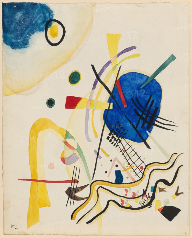 Untitled, 1921, watercolor and ink over pencil, laminated, Sheet: 30.3 x 24.4 cm, U. l., inscribed and dated in black with pen: K, 21, Wassily Kandinsky, Moskau 1866–1944 Neuilly-sur-Seine/Hauts-de-Seine