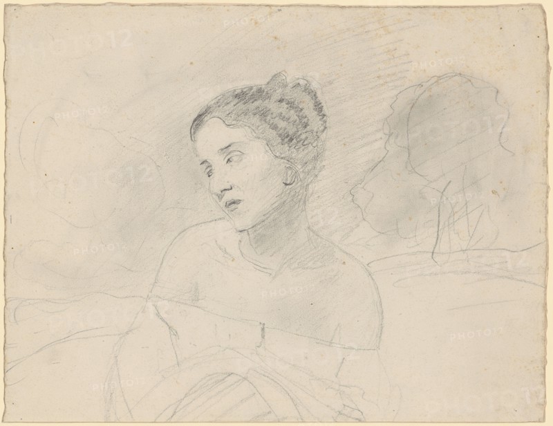Portrait of Jeannette, around 1848, pencil, sheet: 18.5 x 24 cm, unsigned, Jean-Baptiste Camille Corot, Paris 1796–1875 Paris
