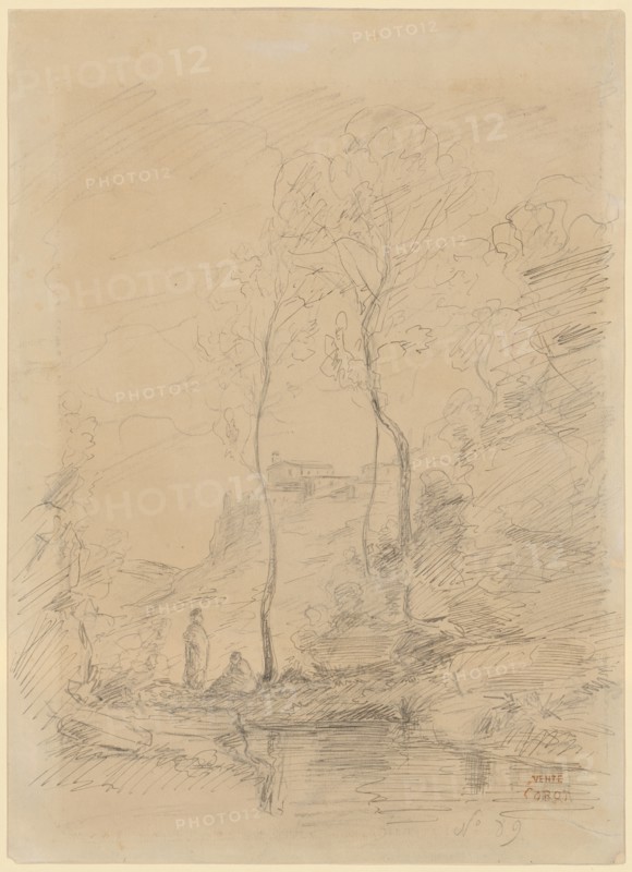 Italian Landscape, 1827, pen over pencil on brownish paper, sheet: 35.1 x 25.4 cm, U. r., Numbered in pencil: No 89, Jean-Baptiste Camille Corot, Paris 1796–1875 Paris
