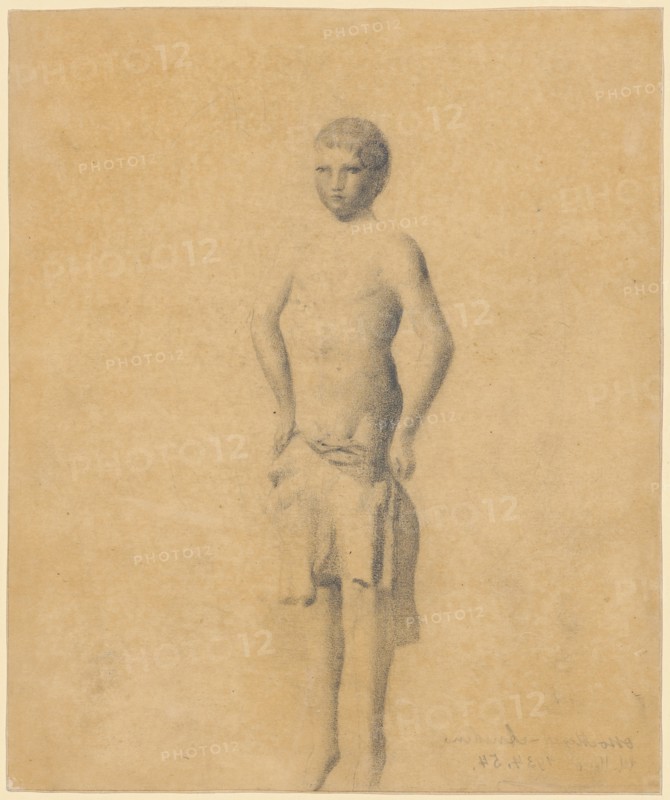 Stripping Boy (Study on Recruitment?), Pencil, Sheet: 19.9 x 16.6 cm, Unmarked, Otto Meyer-Amden, Bern 1885–1933 Zürich