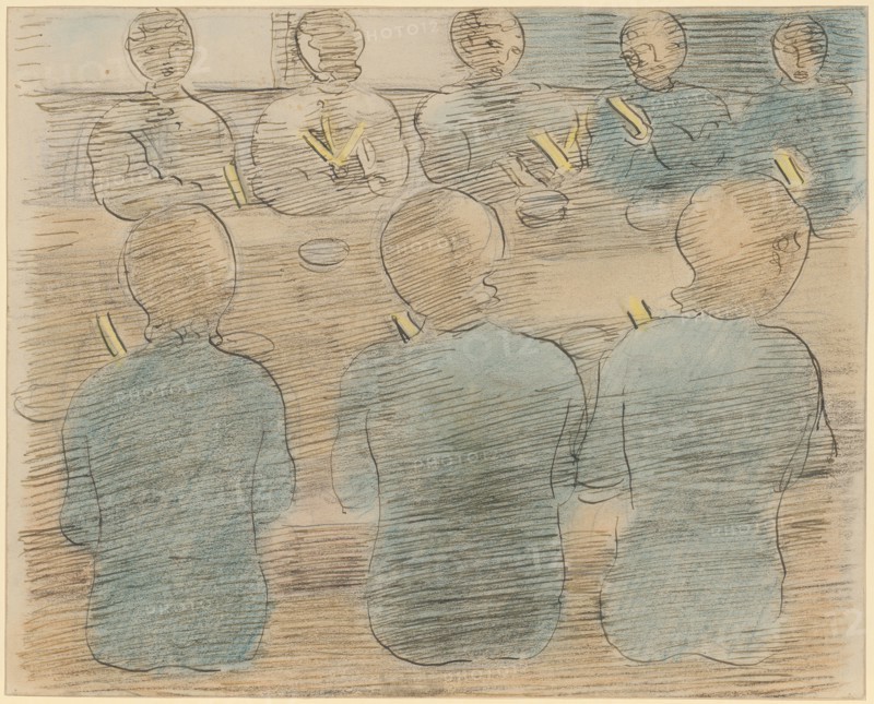 Study on preparation, pen and crayon, sheet: 22.3 x 27.7 cm, Not specified, Otto Meyer-Amden, Bern 1885–1933 Zürich