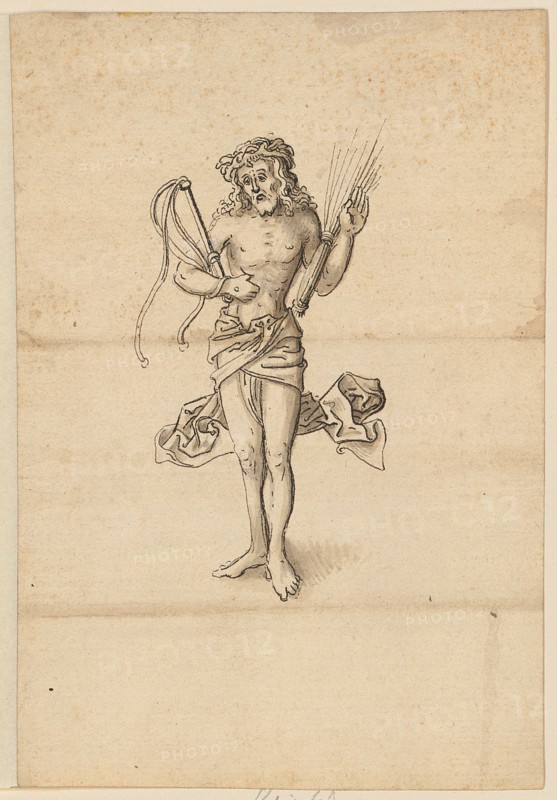 Christ as a man of sorrows, feather in black, greyish brown, sheet: 14.6 x 10 cm, unsigned, Jörg Schweiger, (zugeschrieben / attributed to), Augsburg 1470/80 –1533/34 Basel
