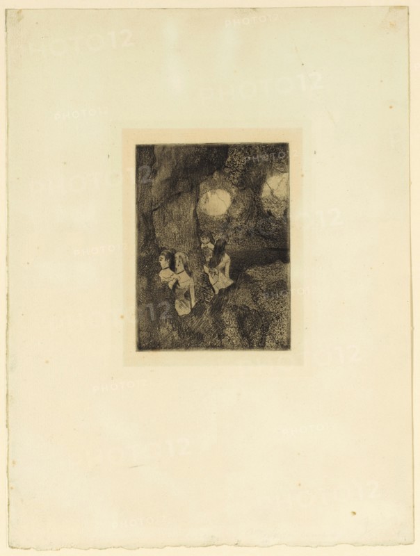 Danseuses dans la coulisse, 1879/80, Etching, aquatint and drypoint, 7th condition (from 8), Journal: 36.4 x 26.9 cm |, Plate: 14 x 10.4 cm, Edgar Degas, Paris 1834–1917 Paris