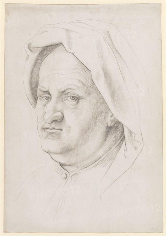 Head of a beardless man with a hood, Black chalk, Sheet: 31.9 x 22.2 cm, Unmarked, Hans Baldung gen. Grien, (Werkstatt / workshop), Schwäbisch Gmünd (?) 1484/85–1545 Strassburg