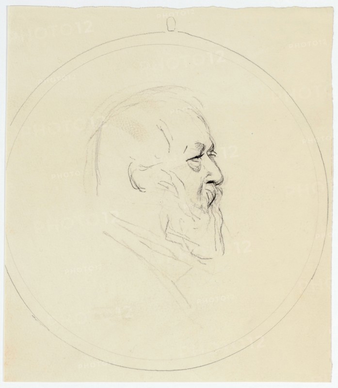 Portrait of Arnold Böcklin in profile to the right, 1897, charcoal, sheet: 24 x 20.8 cm, Hans Sandreuter, Basel 1850–1901 Riehen