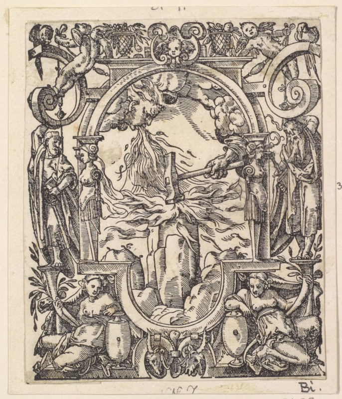 Printer mark of Sebastian Henricpetri, woodcut, sheet: 11.3 x 9.4 cm, Tobias Stimmer, Schaffhausen 1539–1584 Strassburg