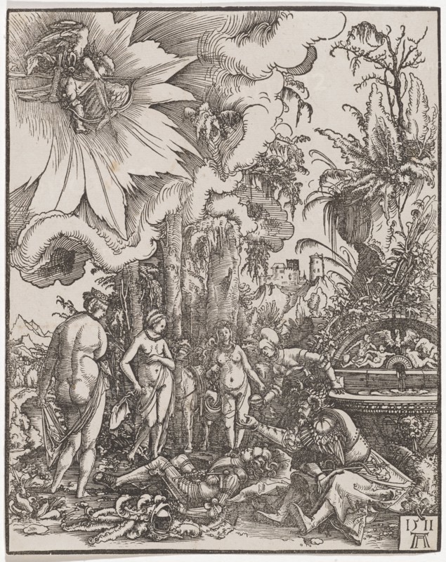 The Judgment of Paris, 1511, woodcut, sheet: 20.1 x 16 cm, U. r., dated and monogrammed: 1511, AA, Albrecht Altdorfer, um 1480–1538 Regensburg