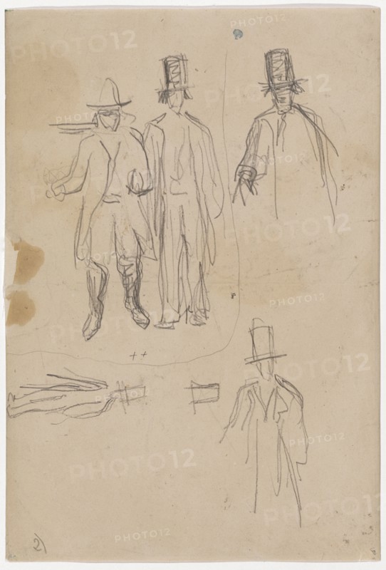 Marion and Valabrègue, 1866, pencil, sheet: 28 x 19.2 cm, unmarked, Paul Cézanne, Aix-en-Provence 1839–1906 Aix-en-Provence