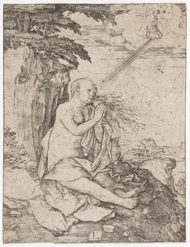 The Pious Maria Magdalena, copperplate, sheet: 11.4 x 8.7 cm, signed monogram: L, Lucas van Leyden, Leiden 1494 (?) –1533 Leiden