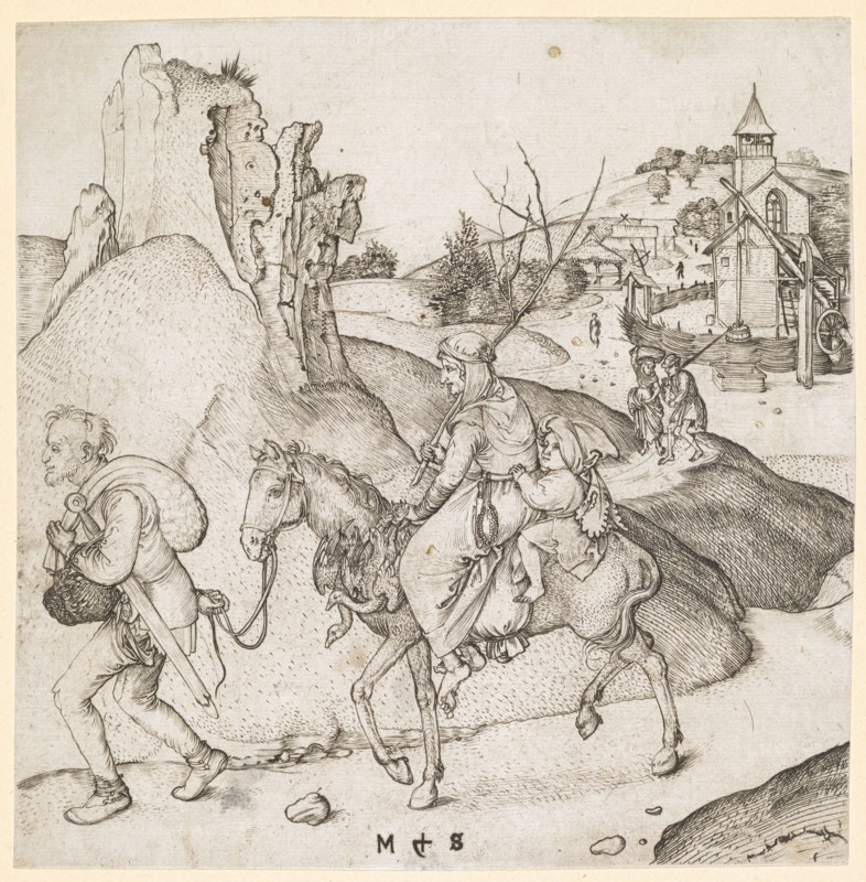 Excerpt from the market, copperplate, sheet: 15.8 x 16.1 cm, U. monogrammed: M S, Martin Schongauer, Colmar um 1445–1491 Colmar