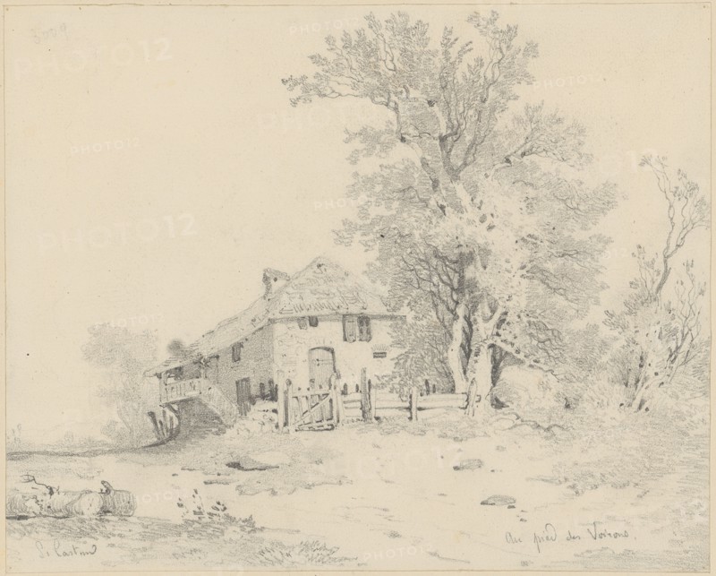 Au pied des Voirons, pencil, sheet: 16.3 x 20.7 cm, O. l., numbered in pencil: 3009, u, ., l, ., signed in pencil: G. Castan, u, ., r., inscribed in pencil: Au pied des Voirons, Gustave Castan, Genf 1823–1892 Crozant/Limousin