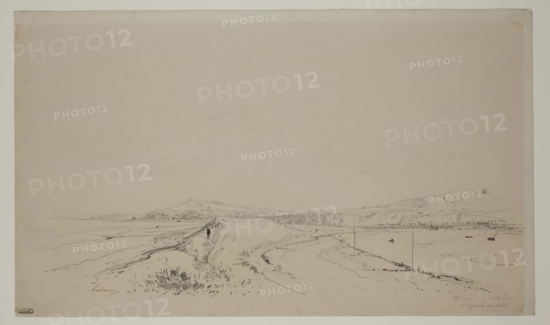 Maxime François Antoine Lalanne, French, 1827-1886, Diva, between 1827 and 1886, pencil on off-white wove paper, Image: 9 1/2 × 16 inches (24.1 × 40.6 cm)