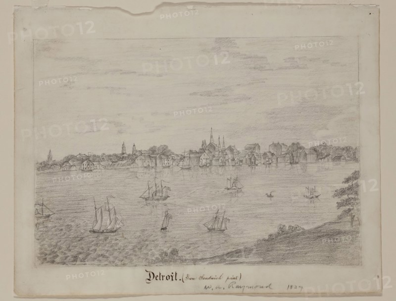 William Asa Raymond, American, 1819 - 1854, Detroit, ca. 1837, graphite pencil on white wove paper, Sheet: 7 1/2 × 9 1/2 inches (19.1 × 24.1 cm)