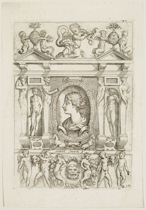 Andrea Meldolla, Italian, 1563-1563, Bust of a Young Woman, 16th Century, Etching and engraving printed in black on laid paper, Plate: 7 x 5 in. (17.7 x 12.8 cm)