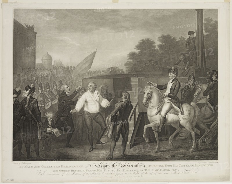 Luigi Schiavonetti, Italian, 1765-1810, after Charles Benazeck, English, 1767-1794, Louis XVI Ascending the Scaffold, ca. 1795, Engraving printed in black ink on wove paper, Image: 17 5/8 × 24 inches (44.8 × 61 cm)