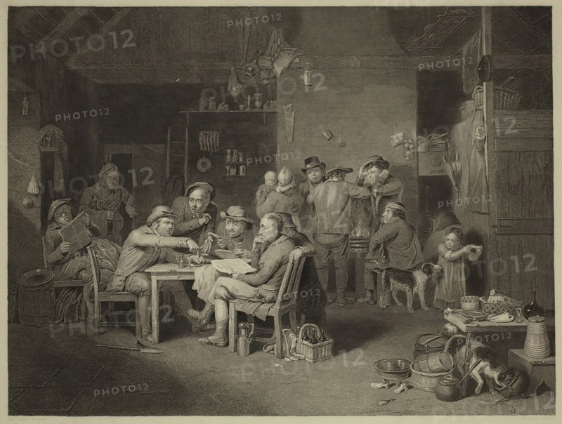 Edward Smith, English, after David Wilkie, English, 1785-1841, The Village Politicians, 19th Century, Etching and engraving printed in black on wove paper, image: 9 3/4 x 13 in.