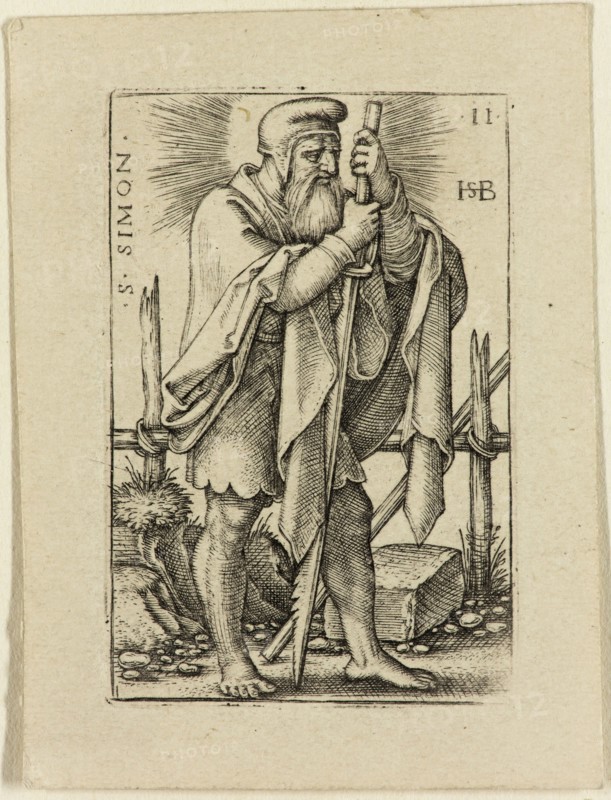 Hans Sebald Beham, German, 1500-1550, Simon, ca. 1545, Engraving printed in black ink on wove paper, Plate: 1 3/4 × 1 1/8 inches (4.4 × 2.9 cm)